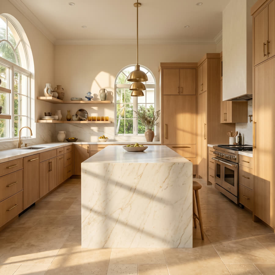 Concepto de contenido: cocina remodelada de lujo